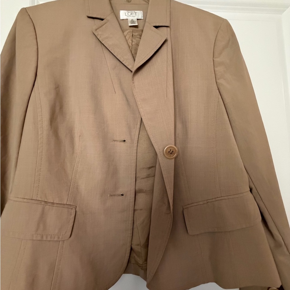 LOFT Beige/Tan Single-Button Women's Blazer